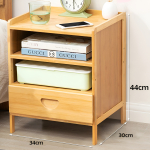 Mesa De Luz Bamboo Un Cajon Doble Estante - Imagen 7