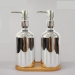 Dispensador Jabon Liquido O Cremas Para Baño Metalizado - Imagen 2