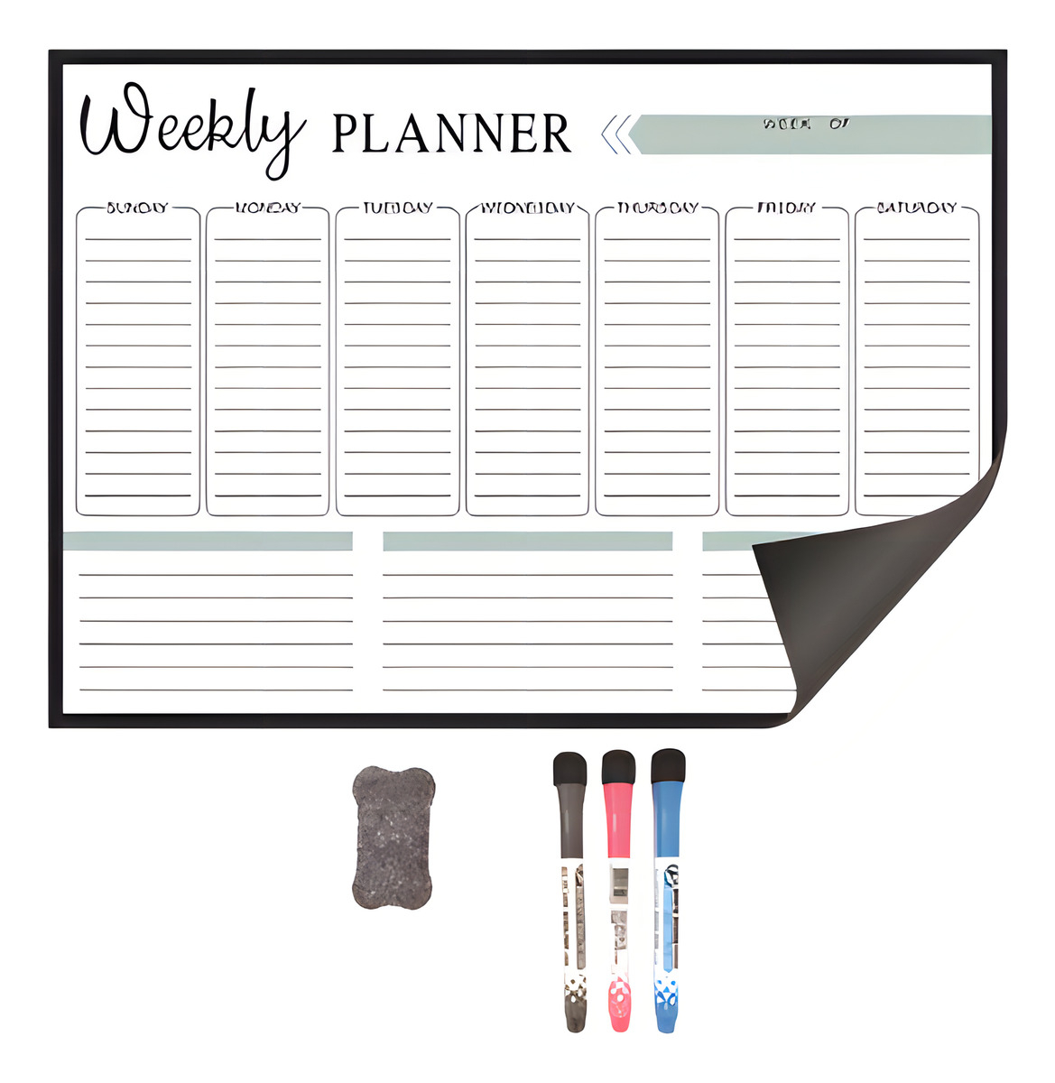 D_903689-MLA99928155121_112025-F.jpg Vinilo Magnetico Pizarra Pizarron Planificacion Semana-mes Color Opción 4 - Imagen 1