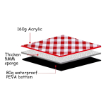 Mantel Para Picnic Gruesa Suave Transpirable Estilo Retro - Imagen 16