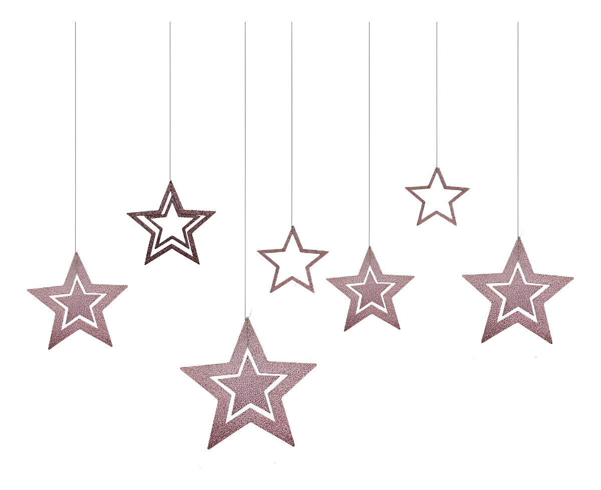 D_904859-MLU89670563818_082025-F.jpg Set X 7 Estrellas Metalizadas Decoracion Cumpleaños Fiestas - Imagen 1