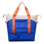 Bolso Cartera Plegable Deportes Gran Capacidad Fitness Color Negro Correa De Hombro Blanco - Imagen 2