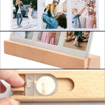 Porta Retrato Fotos De Madera 3 En 1 Con Luz Led Decoración - Imagen 4