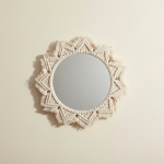 Espejo Colgante De Pared Redondo Decorativo Macramé Vintage - Imagen 2