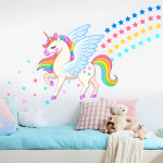 Vinilo Adhesivo Unicornio Magico Castillo Arcoiris Estrellas Color Multicolor - Imagen 5
