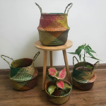 Cesto De Fibra Natural Canasto Ratán Decoración Multiuso M - Imagen 5