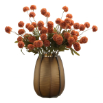 Flores Artificiales Decorativas Varilla Diente De Leon Color Naranja - Imagen 2