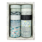 Set X12 Cinta Adhesiva Decorativa De Papel Washi Tape - Imagen 9