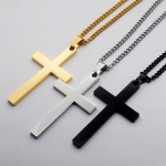Collar Cadenita Cruz Unisex Varios Colores Metal - Imagen 3