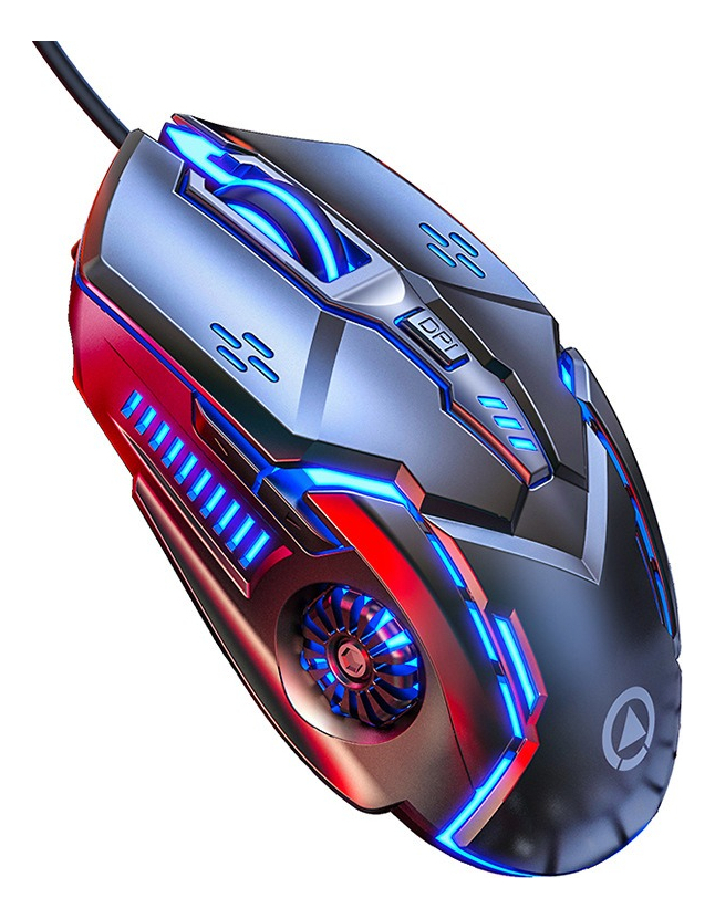 D_912915-MLU76863475732_062024-F.jpg Mouse Gamer Ergonomico Con Luces Y 6 Botones Color Rojo - Imagen 1