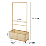 Perchero Con Baúl De Madera Multifuncion Movil Con Ruedas Color Marrón - Imagen 7