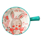 Plato Hondo Estilo Cazuela Copetin Cerámica Con Asa 15cm Conejo - Imagen 2