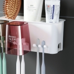 Porta Cepillo Con Vasos Estante Adhesivo Baño - Imagen 6