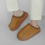 Pantufla Calzado Con Corderito Y Plataforma Estilo Sueco - Imagen 13