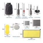 Kit Lavado Secado Auto Paños Mic Esponja Cepillo Guante 12pc - Imagen 3