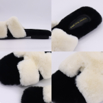 Pantufla Chata Super Peluda Para Dama Cruzada Abierta - Imagen 4