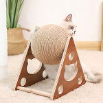 Juguete Rascador Para Gatos Bola De Hilo Sisal Facil Armado 18cm - Imagen 3