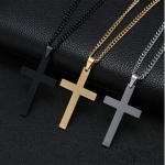 Collar Cadenita Cruz Unisex Varios Colores Metal - Imagen 21