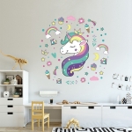 Vinilo Decorativo Infantil Unicornio Pared Niños Sticker - Imagen 3