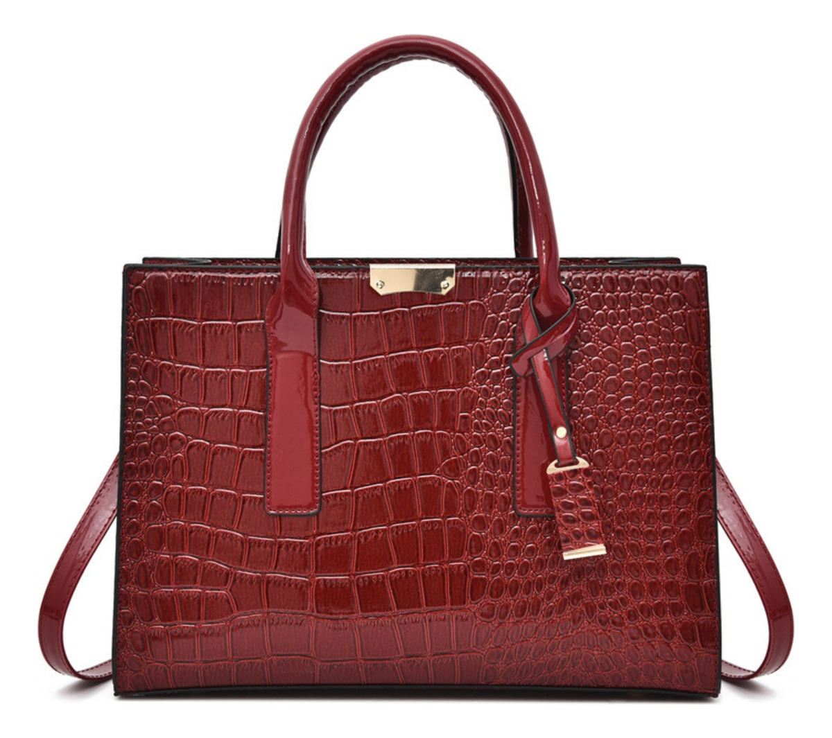 D_924886-MLU77544227160_072024-F.jpg Cartera Bolso Elegante Diseño Estampada Cocodrilo Cuero Pu - Imagen 1