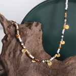 Collar De Cuentas De Piedras Naturales Con Detalles Boho - Imagen 5