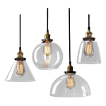 Lampara Colgante De Techo Con Pantallas De Vidrio Elegante - Imagen 2