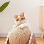 Juguete Rascador Para Gatos Bola De Hilo Sisal Facil Armado 18cm - Imagen 4