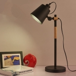 Lampara De Escritorio Portatil Nordica Con Madera Lectura - Imagen 2