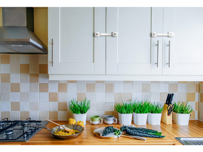 Pack X 2 Traba Puertas Seguridad Para Bebés Doble Apertura Color Gris - Imagen 5