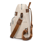 Mochila Urbana En Cuero Pu Estilo Hobo Varios Bolsillos - Imagen 9
