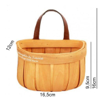 Cesto Organizador Decorativo Cocina Madera Y Cuero Grande - Imagen 3