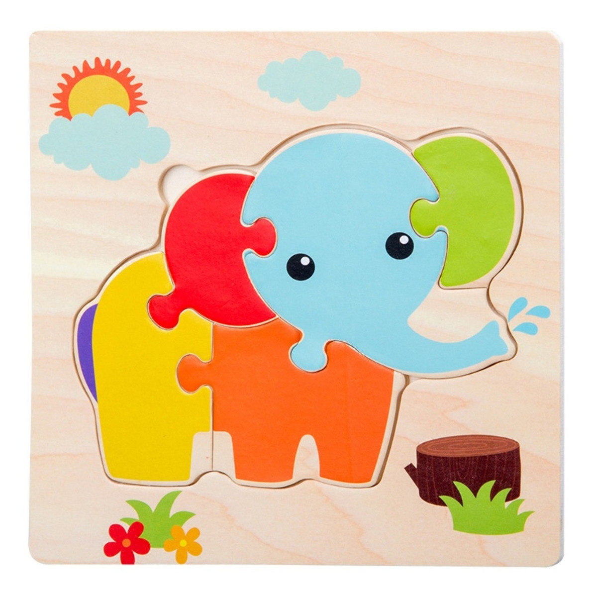 D_936666-MLU54432102155_032023-F.jpg Puzzle Infantil En Madera Piezas Grandes - Elefante - Imagen 1