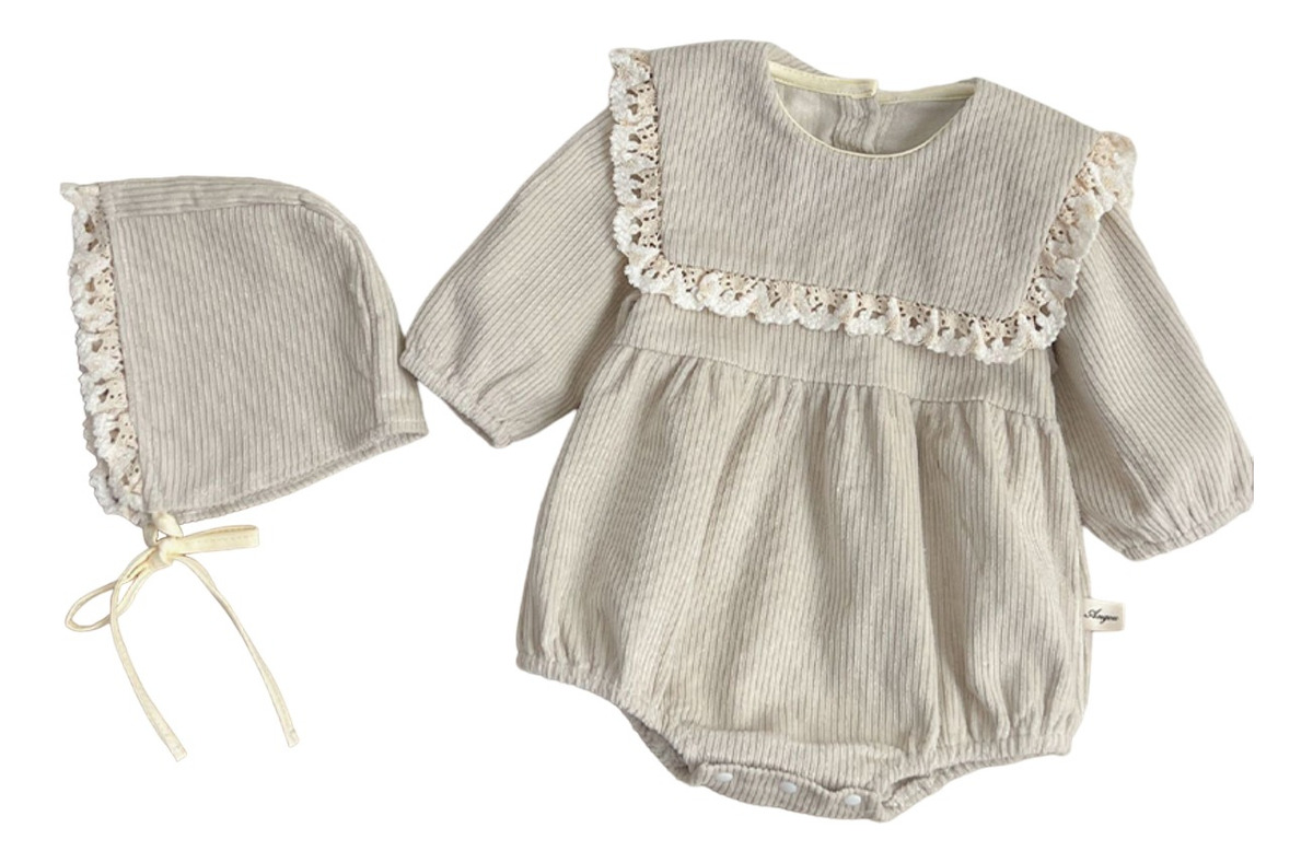 D_938187-MLU77928330985_072024-F.jpg Body Vestido Bebe Con Sombrero Diseño Vintage Delicado - Imagen 1