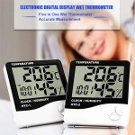 Termómetro De Pared Digital Control De Humedad Reloj Alarma - Imagen 4