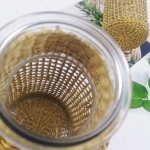 Florero Frasco Bollón Decorativo De Vidrio Con Mimbre Grande - Imagen 6