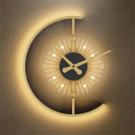 Reloj Luminoso De Pared 3d Moderno Led De Hogar Decoración Estructura Dorado Oscuro - Imagen 2