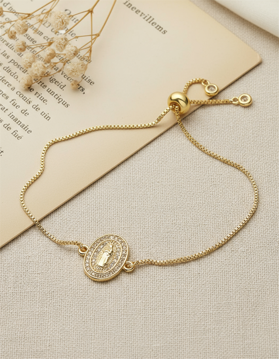 D_940796-MLU98125565759_112025-F.jpg Pulsera Brazalete Ovalado Catolico Elegante Virgen Maria - Imagen 1