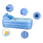 Bañera Inflable Piscina Spa Tina Portátil De Pvc + Inflador - Imagen 5