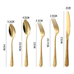 Juego De Cubiertos De Acero Inoxidable Dorados Arabescos - Imagen 5