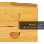 Mesa De Luz Bamboo Tres Cajones Para Dormitorio - Imagen 4