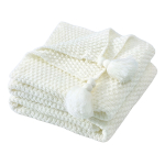 Manta Lana Tejida Con Borlas Sofá 130x170cm - Imagen 6