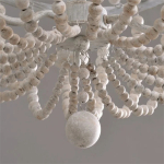 Lampara Araña De Techo Luminaria Colgante Cuentas De Madera - Imagen 4