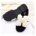 Pantufla Chata Super Peluda Para Dama Cruzada Abierta - Imagen 17