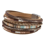 Pulsera Brazalete De Piedra Multicapa Bohemio Retro - Imagen 5