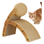 Juguete Rascador Para Gatos Doble Con Bola Y Carton Color Marrón - Imagen 2