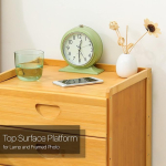 Mesa De Luz Bamboo Tres Cajones Para Dormitorio - Imagen 3