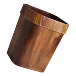 Papelera Cesto Basura Simil Madera Oficina Cocina Baño 12l Color Marrón - Imagen 2