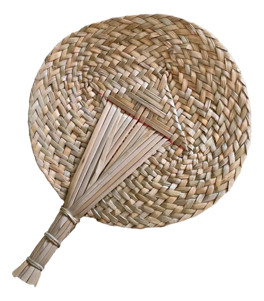 D_955705-MLU76455961890_052024-F.jpg Abanico Decorativo En Mimbre Estilo Hoja De Palma A Mano - Imagen 1