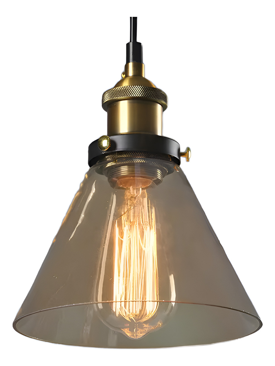 D_957145-MLU98179032666_112025-F.jpg Lampara De Techo Colgante Embudo Vintage De Vidrio - Imagen 1