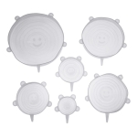 Set X 6 Tapas De Alimentos Re Utilizables Silicona Universal - Imagen 9